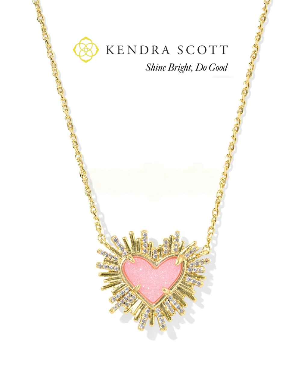 Dolly Parton x Kendra Scott Ari Heart Gold Short Pendant Necklace
